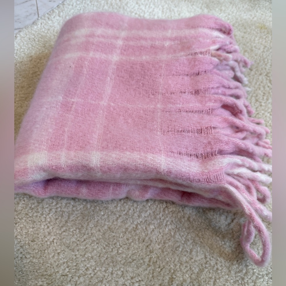 Oversized pink scarf